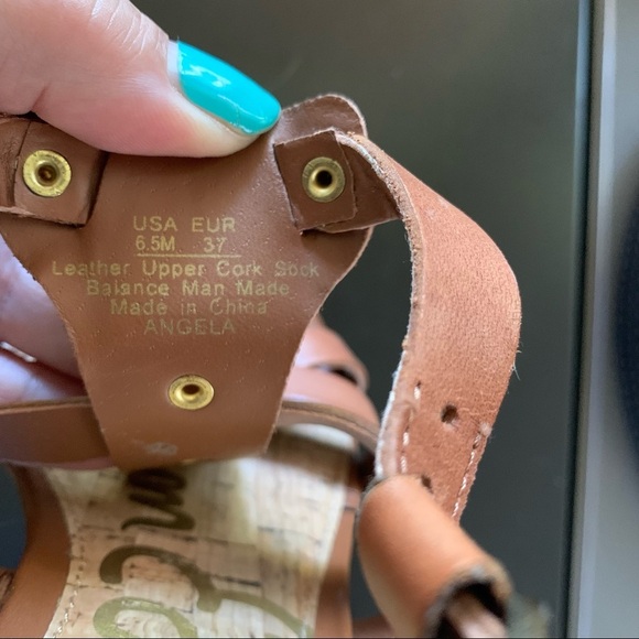 Sam Edelman Angela Leather Studded Cage Sandals 1.5” Block Heal - Picture 2 of 9